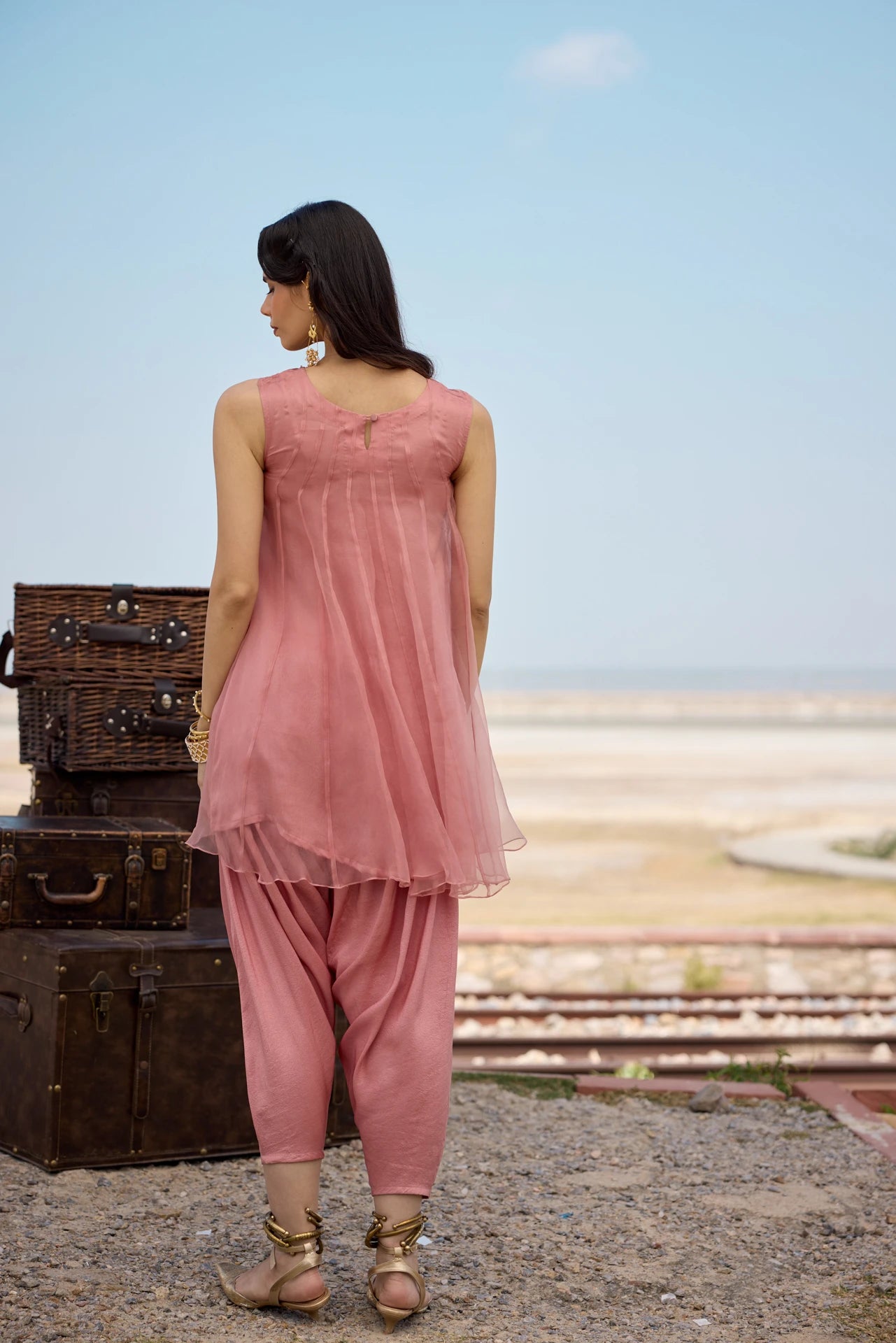 Kalidar Kurta Set - Onion Pink