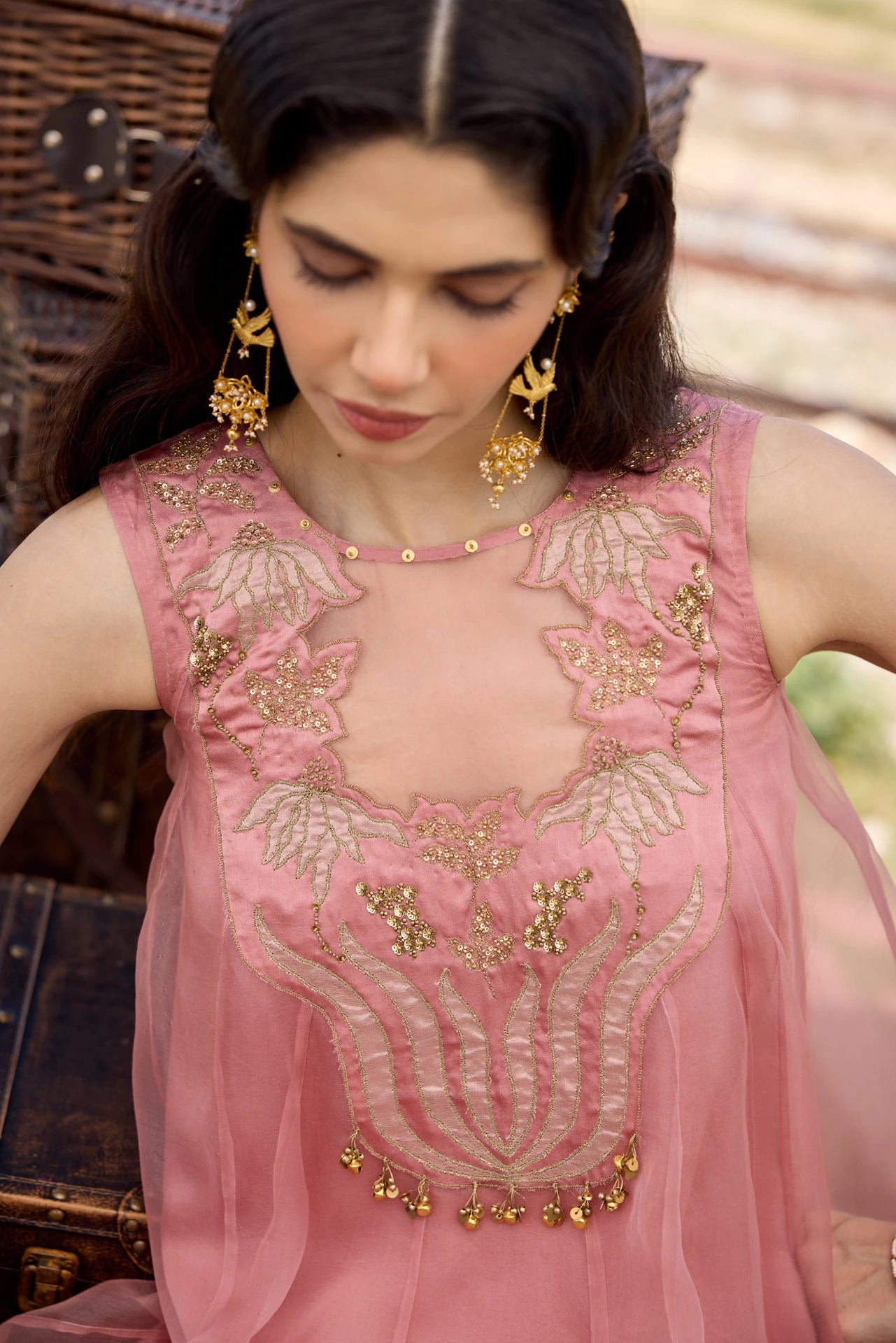 Kalidar Kurta Set - Onion Pink