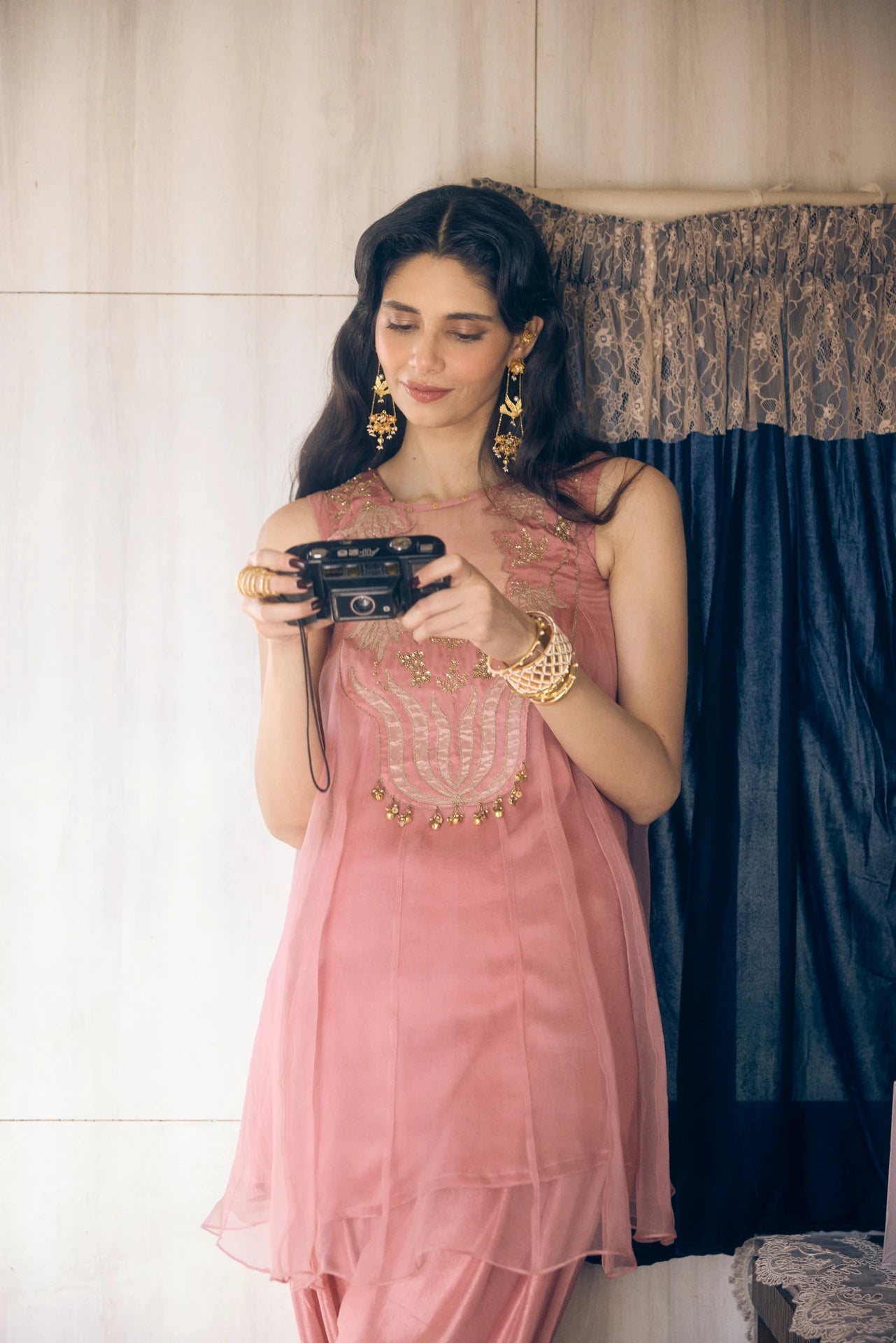 Kalidar Kurta Set - Onion Pink