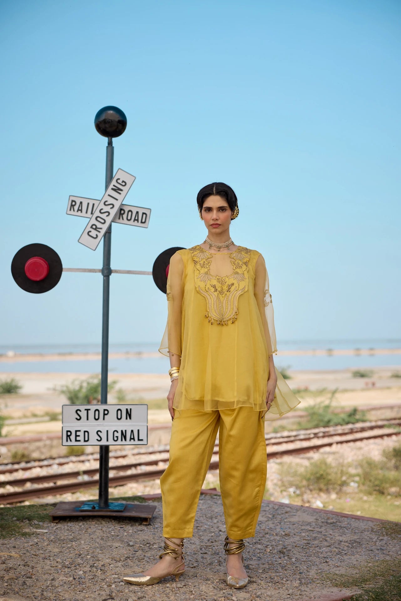 Kalidar Kurta Set - Yellow