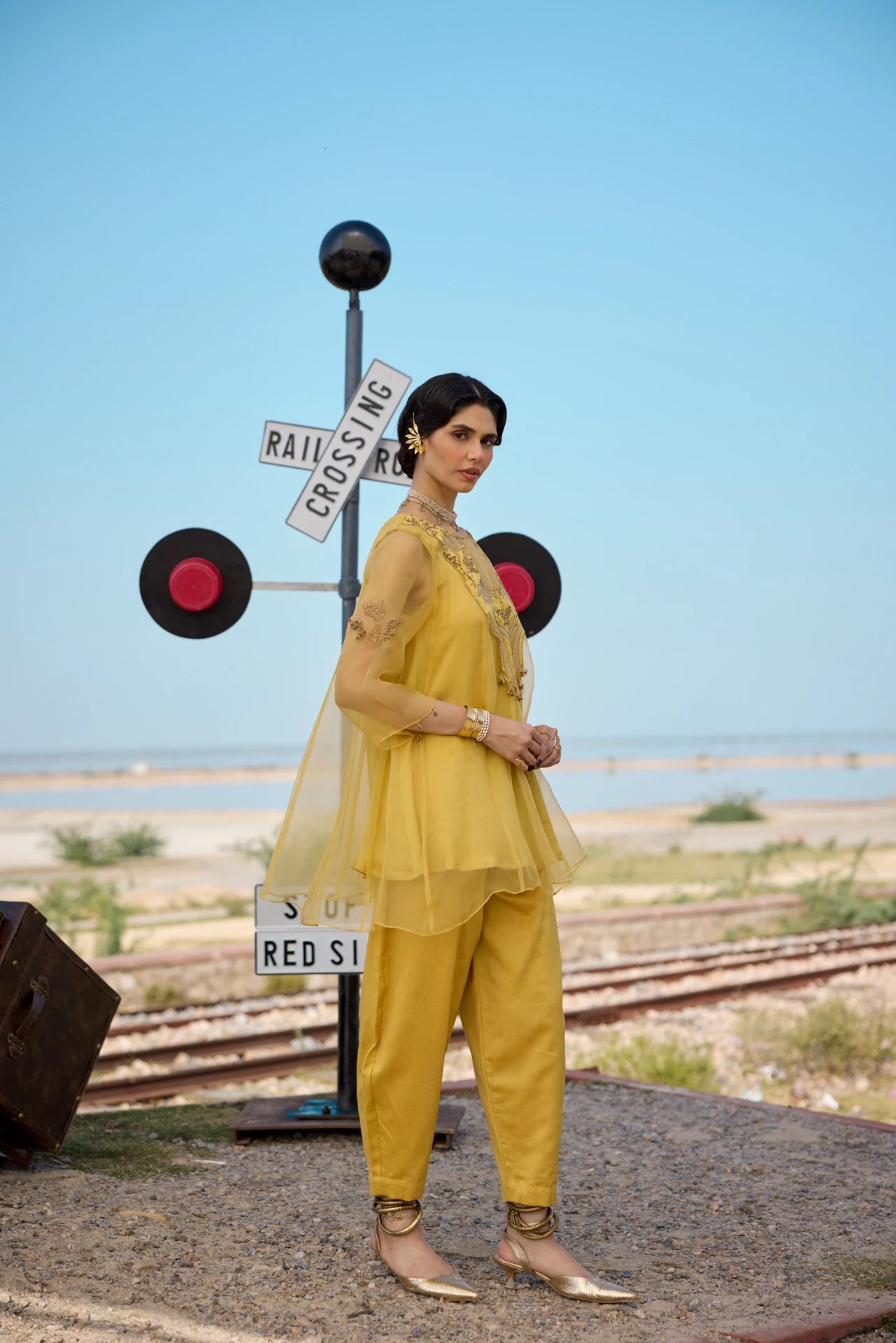 Kalidar Kurta Set - Yellow