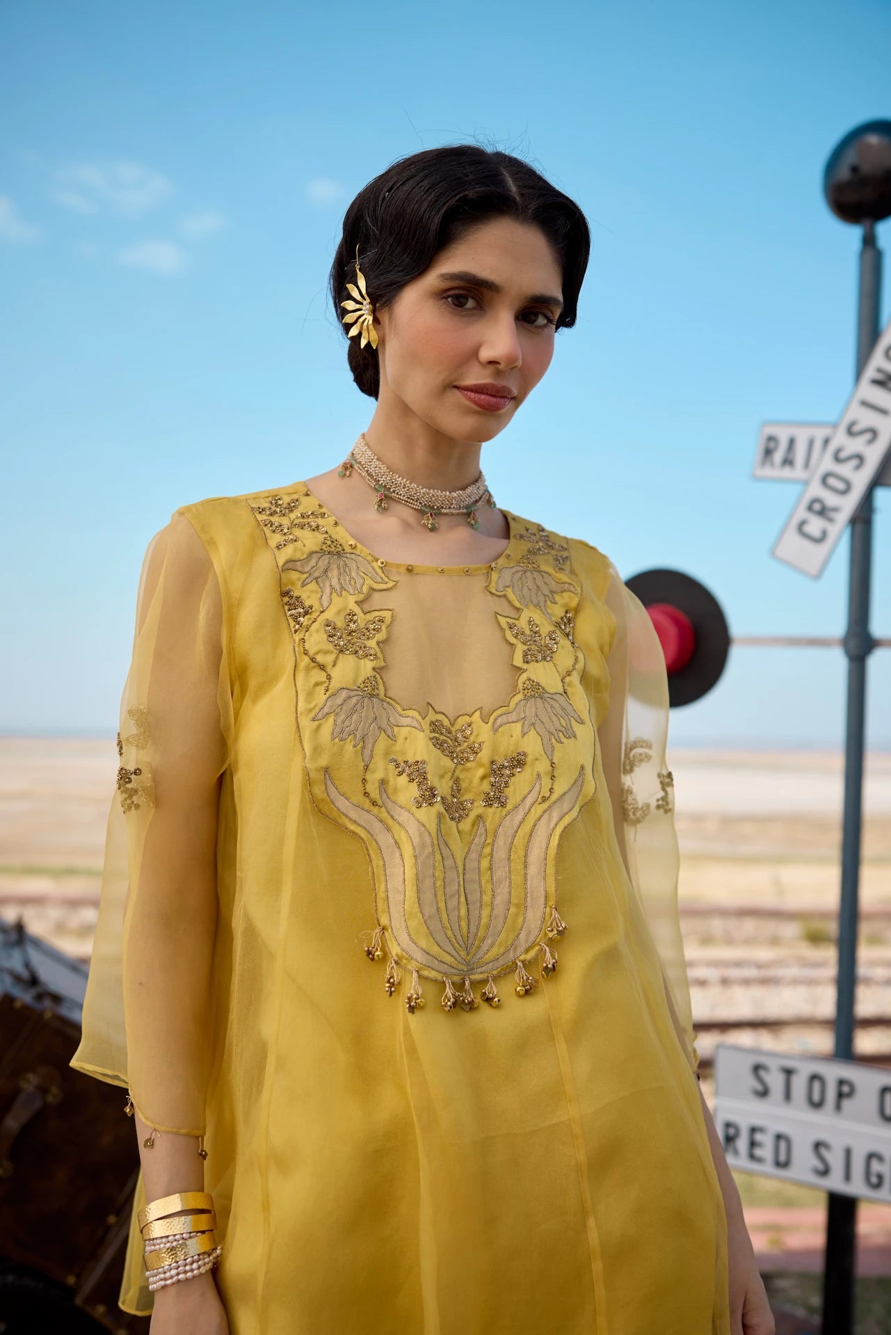 Kalidar Kurta Set - Yellow