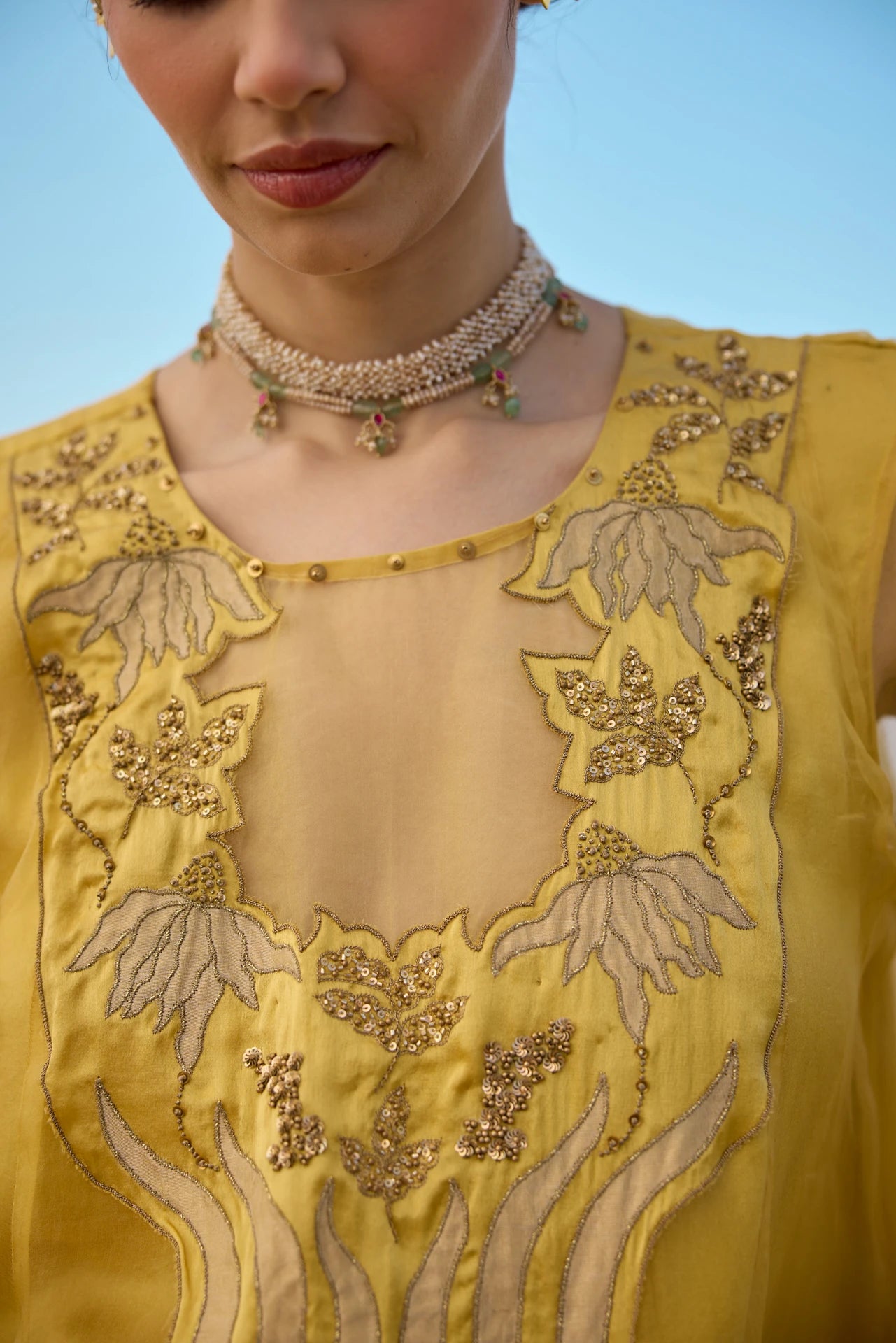Kalidar Kurta Set - Yellow