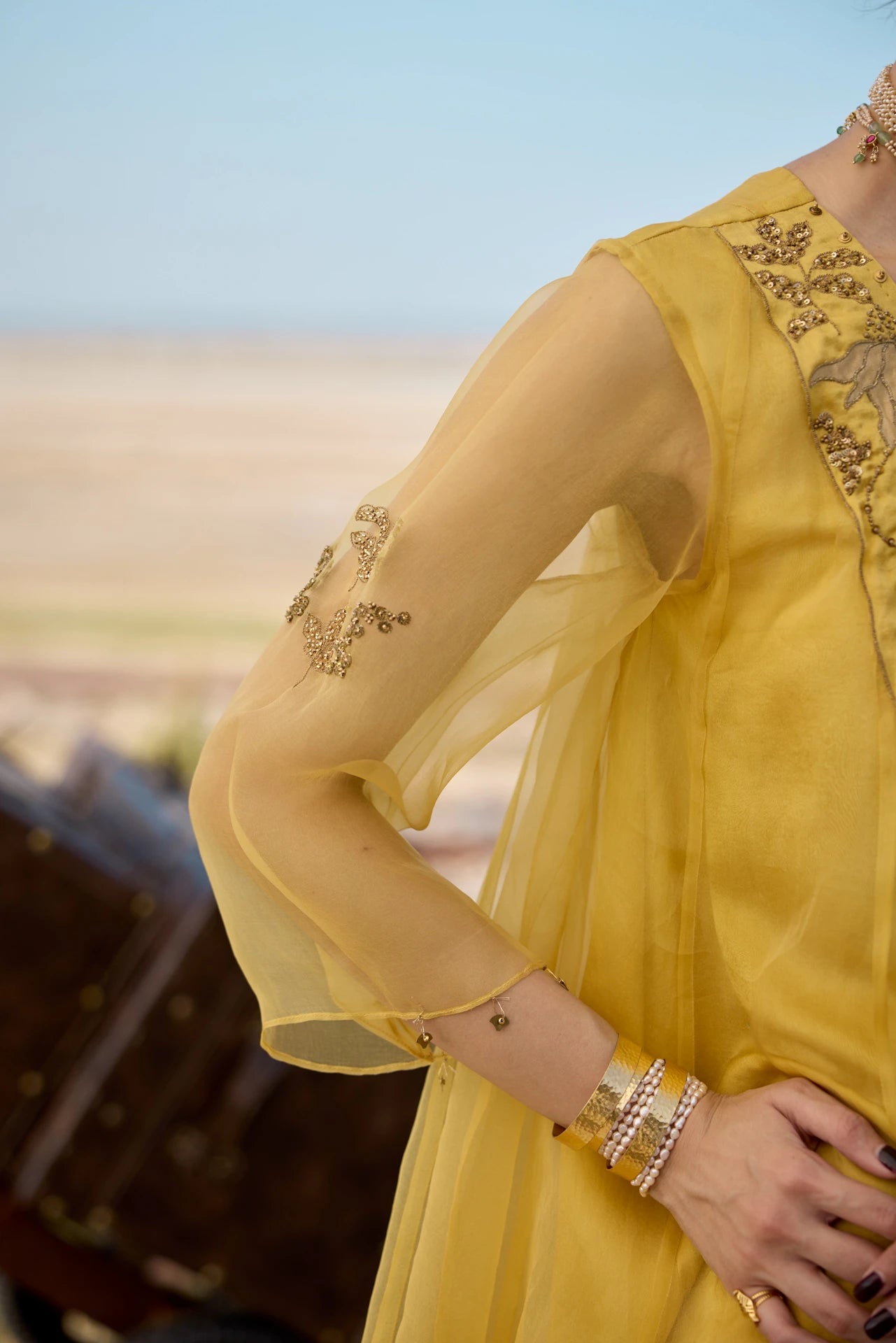 Kalidar Kurta Set - Yellow