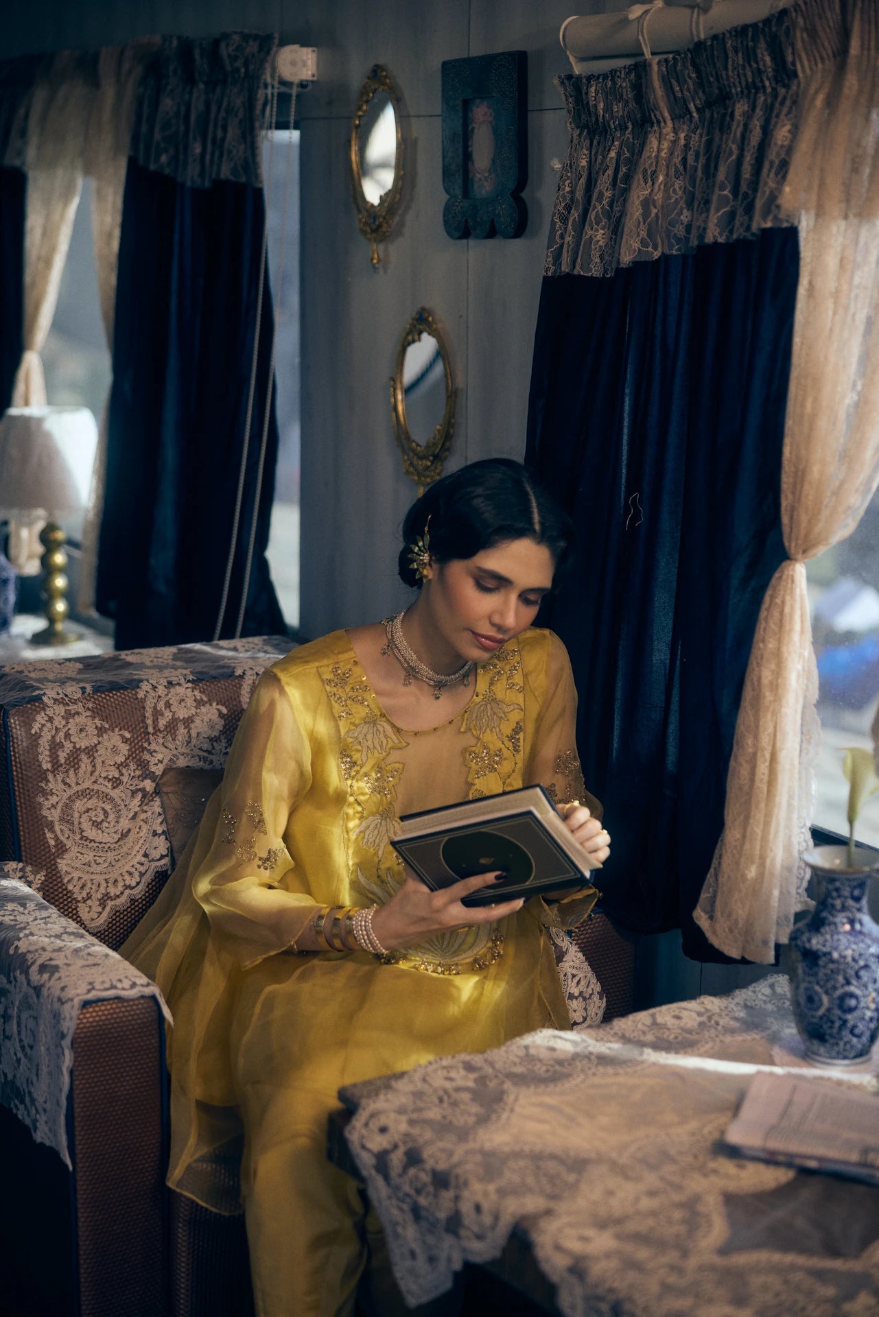 Kalidar Kurta Set - Yellow