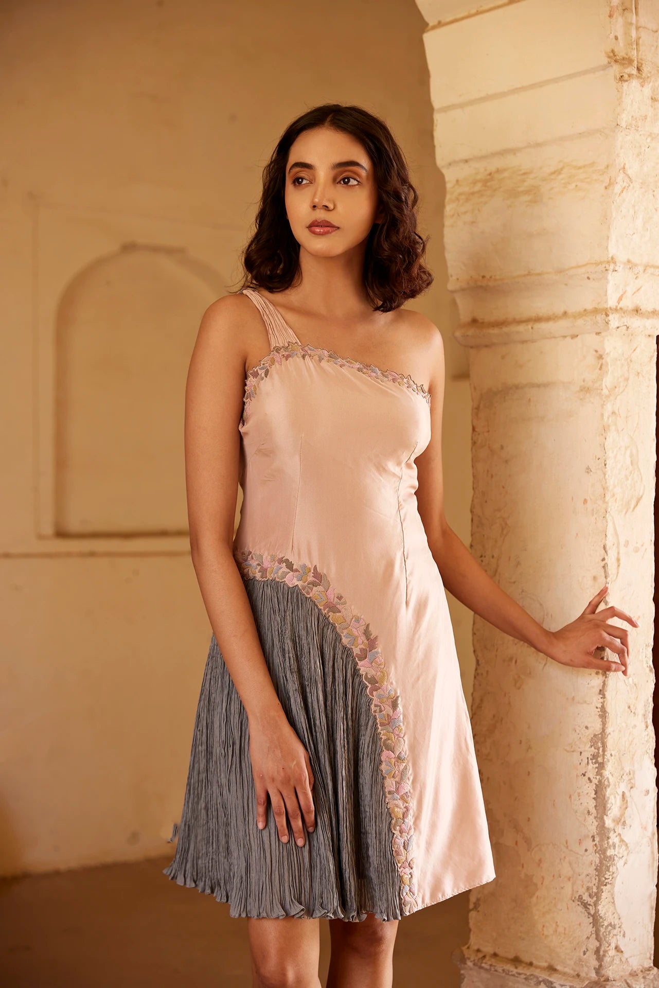 Dress - Blush Pink & Grey