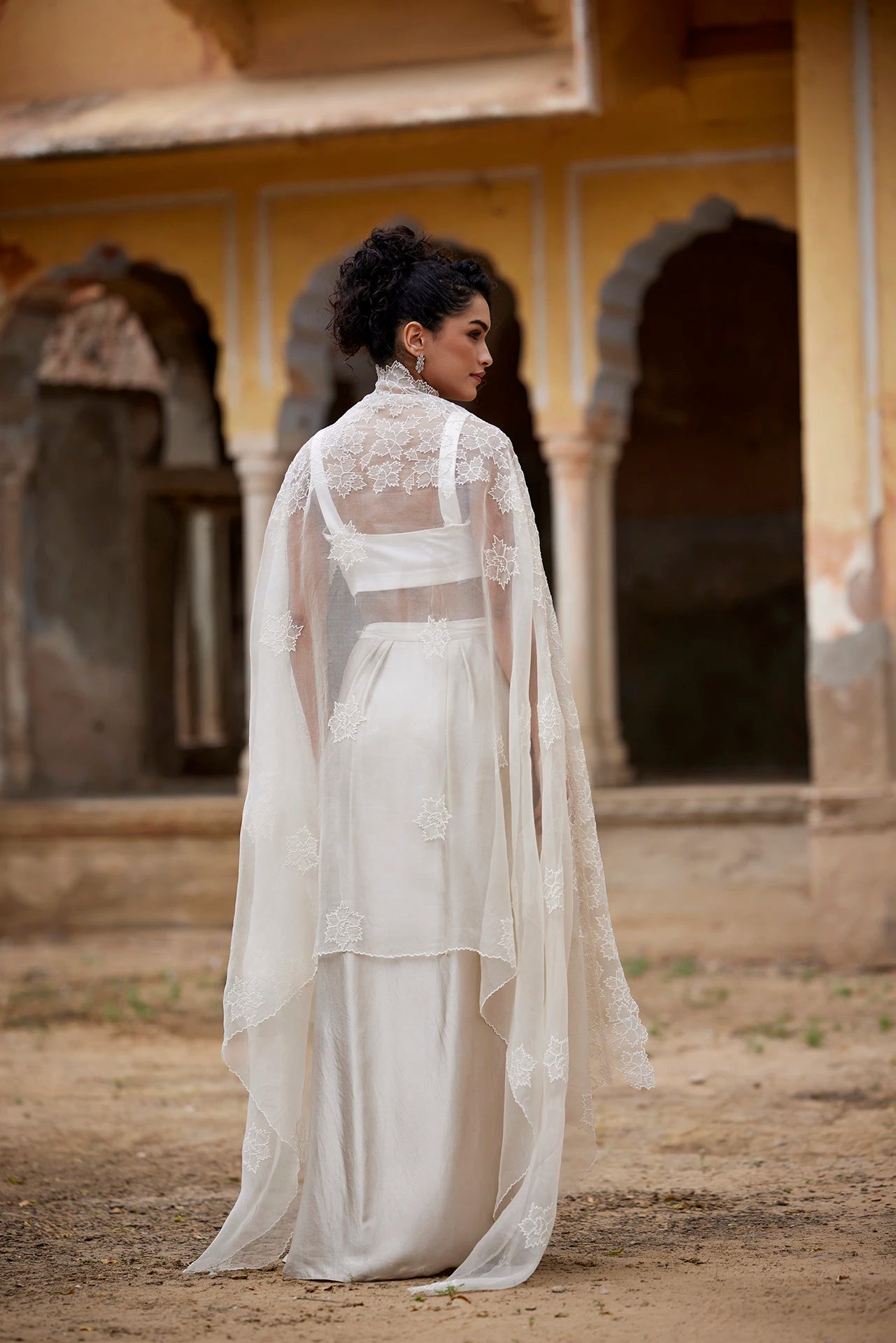 Blouse, Skirt & Cape - Beige
