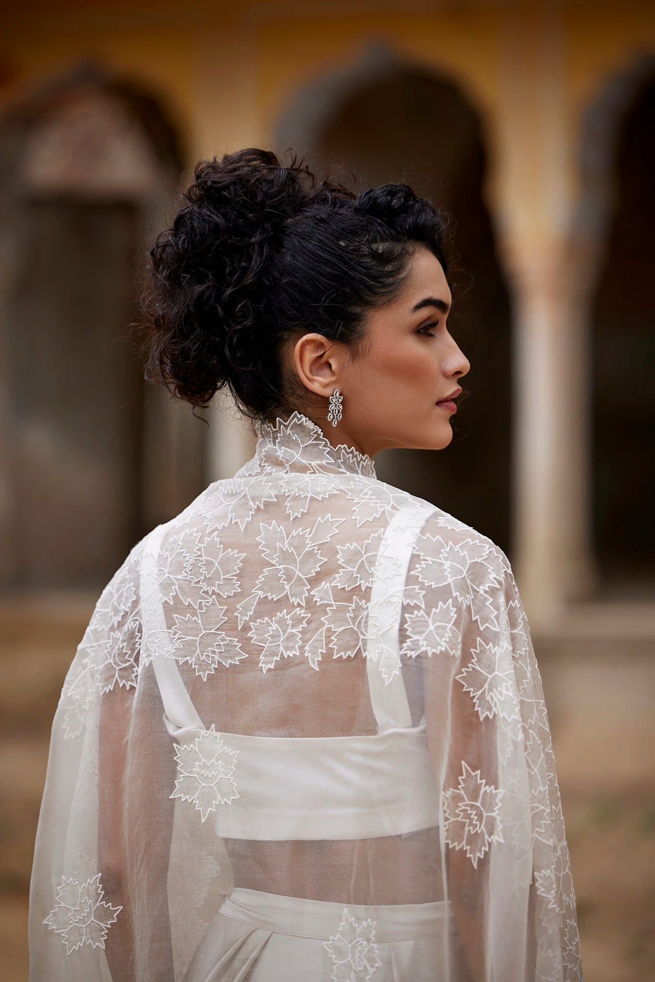 Blouse, Skirt & Cape - Beige