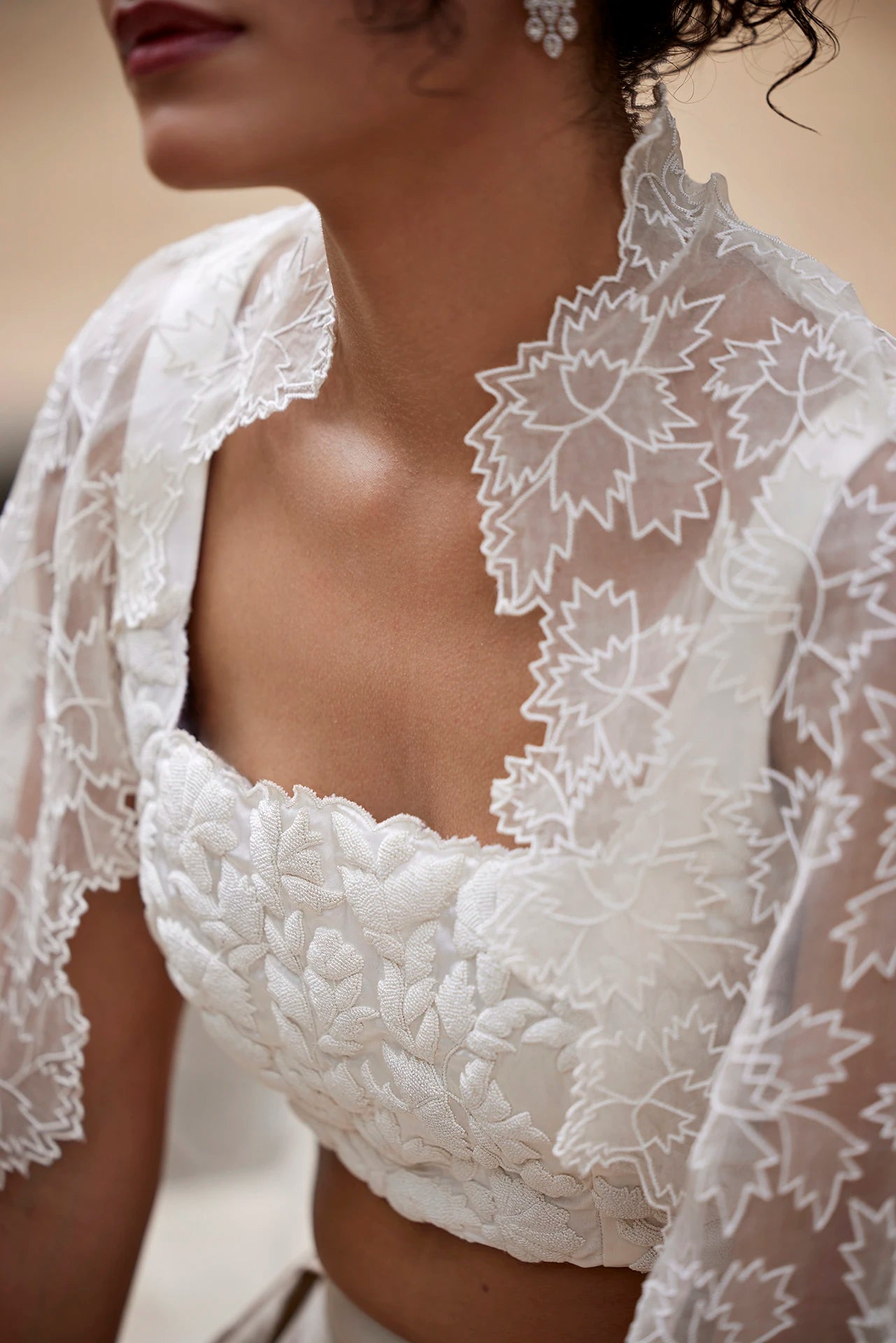 Blouse, Skirt & Cape - Beige