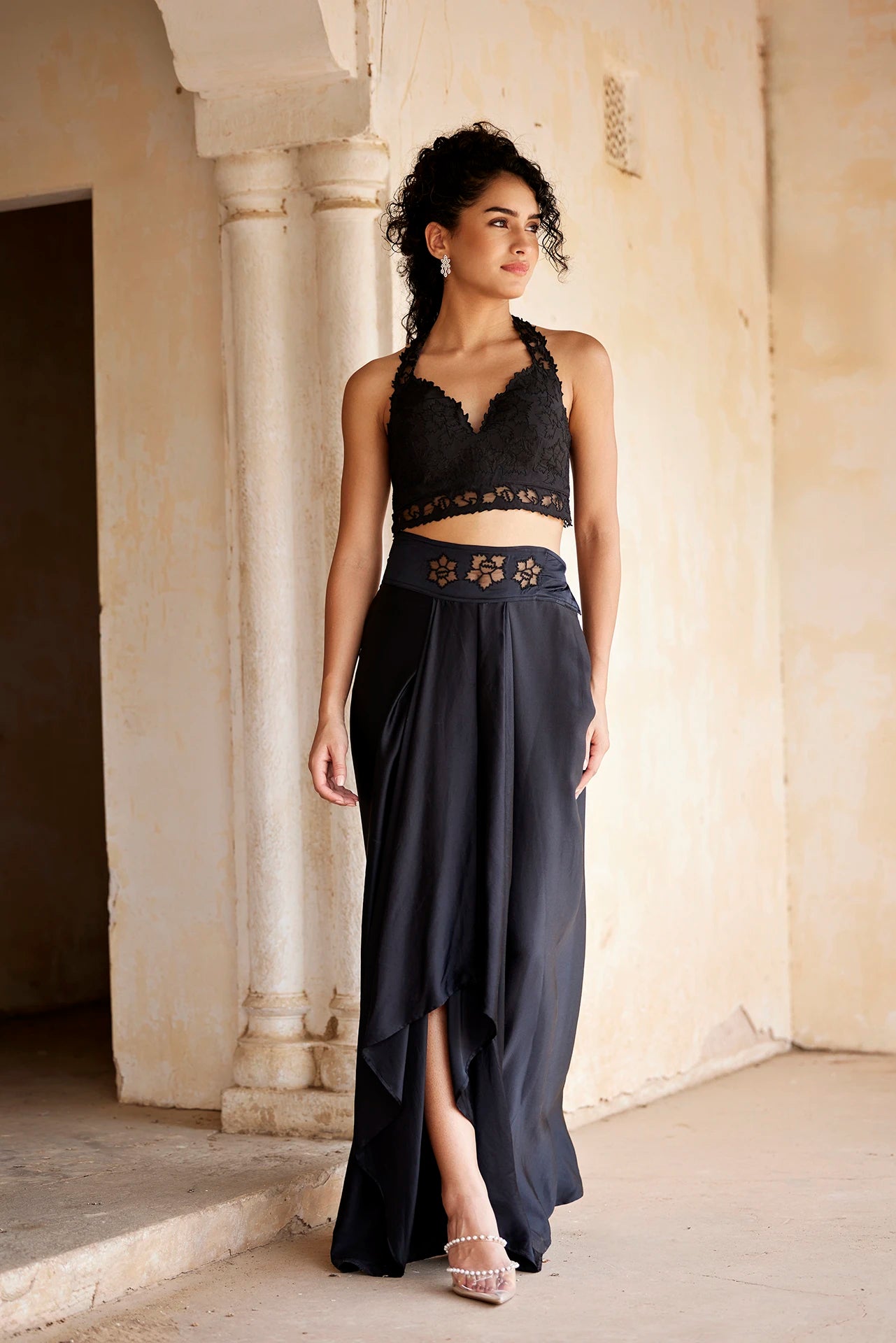 Skirt & Bralet - Black