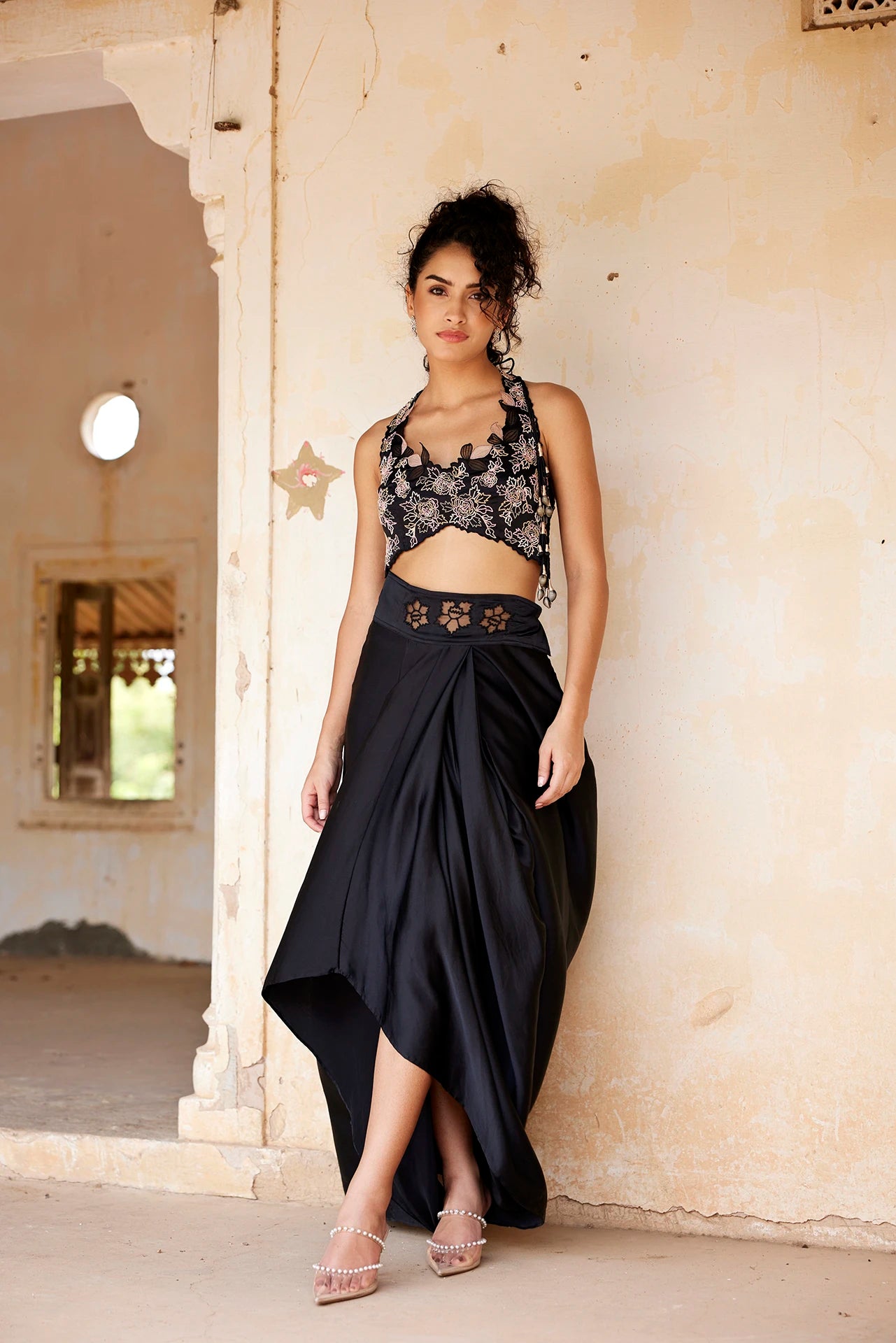 Skirt & Bralet - Black