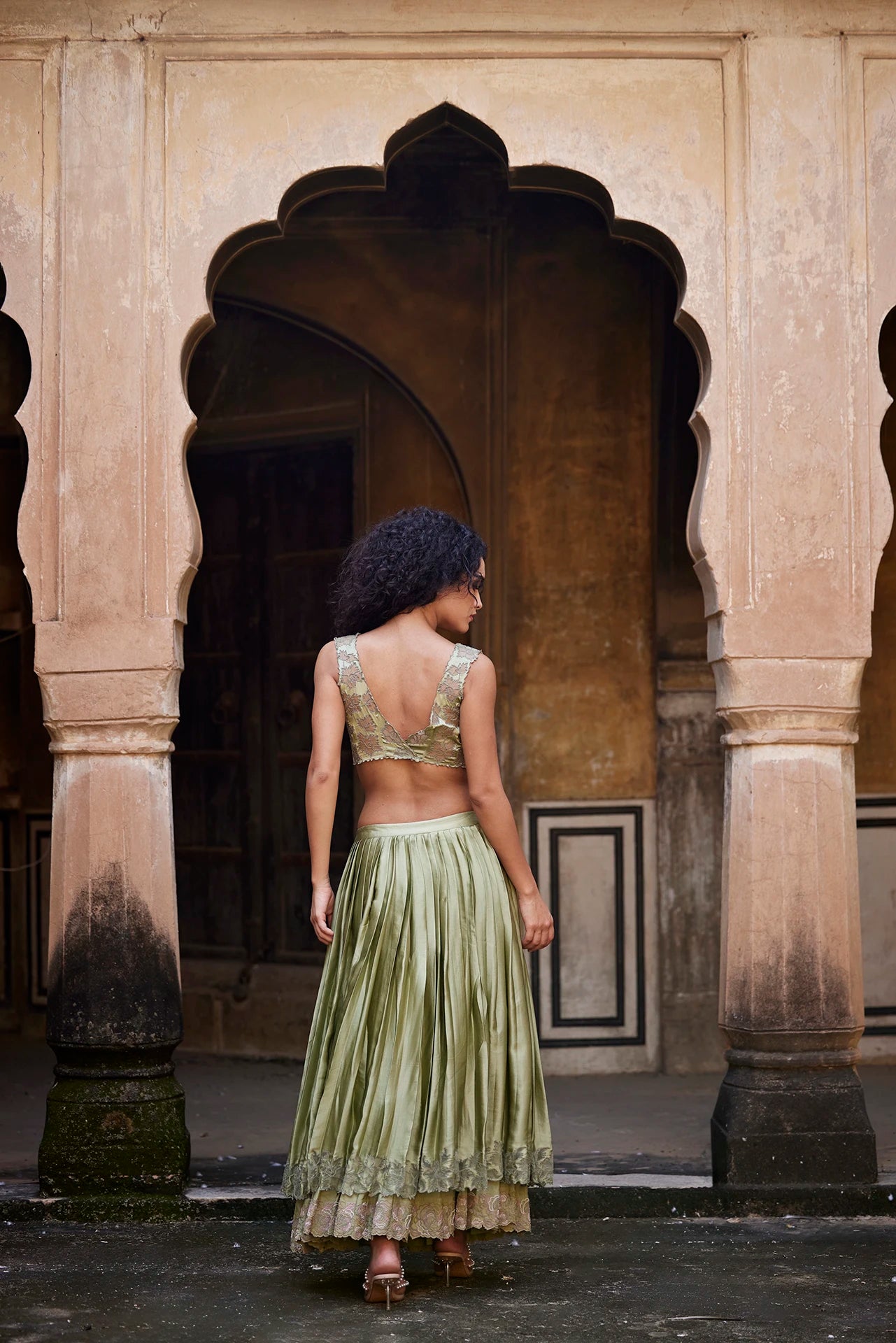 Lehenga - Sage Green
