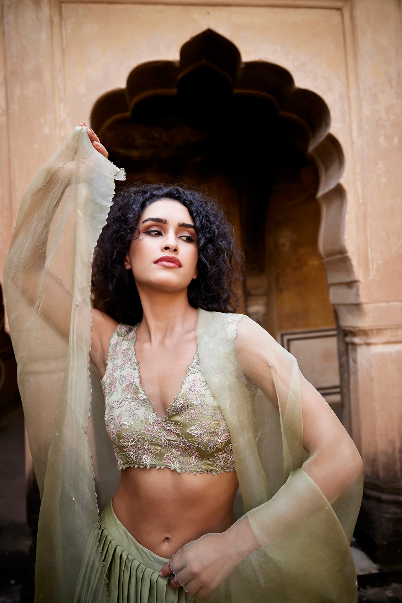 Lehenga - Sage Green