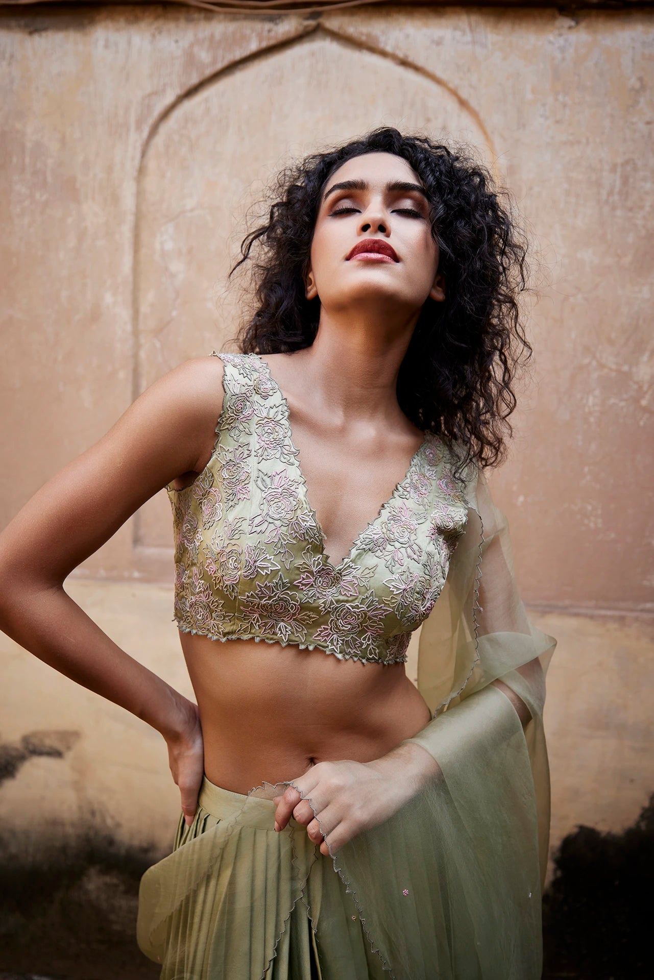 Lehenga - Sage Green