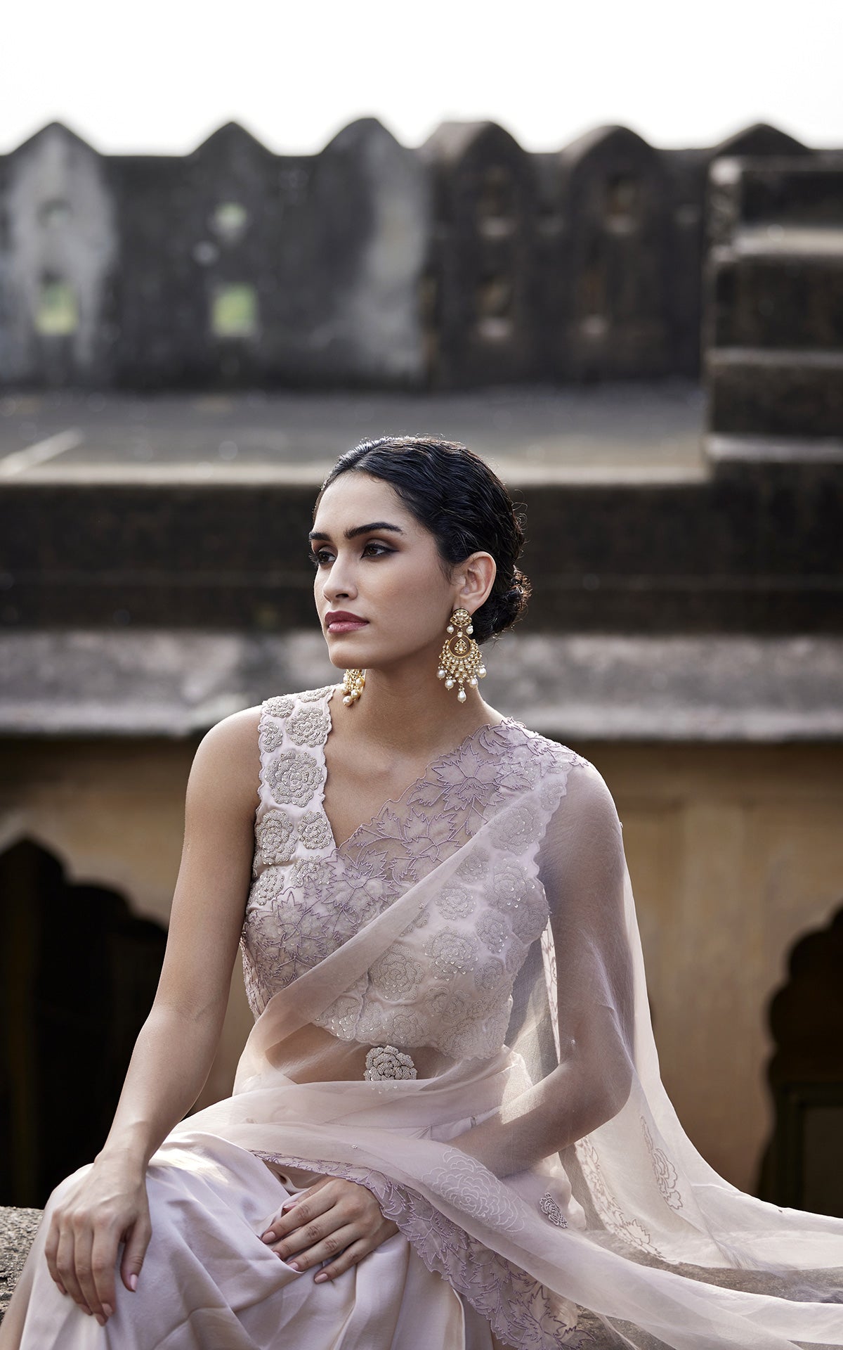 Rose Gold Saree - Pre draped